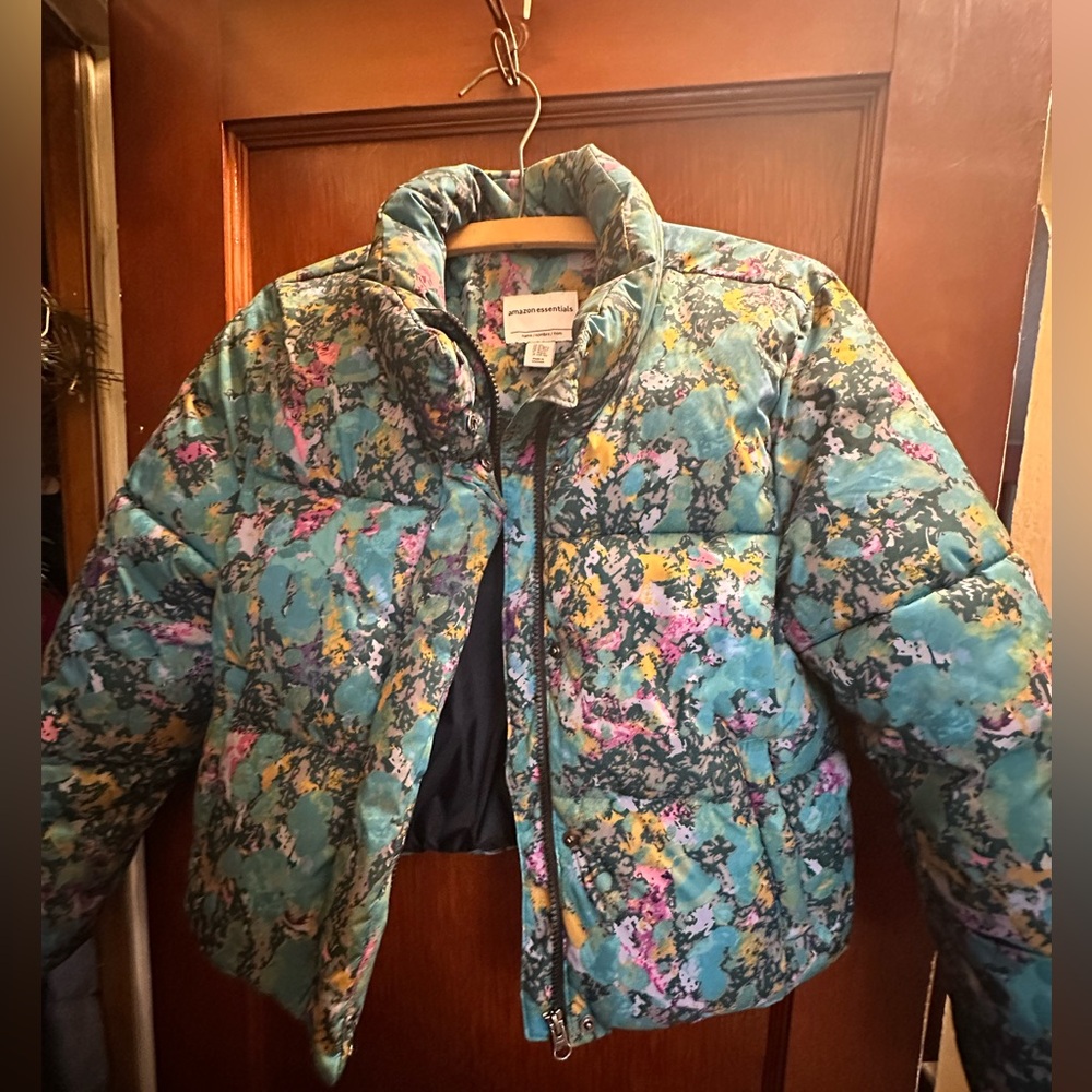 Girls Multicolor Floral Puffer Jacket